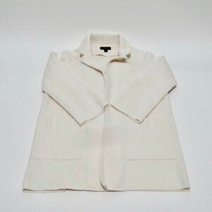 J.Crew Creamy White Sophie Open-Front Wool-Blend Sweater Blazer Women Small